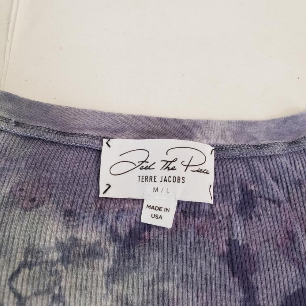 Tye Dye Purple blue hues sleeveless top - Picture 3 of 4